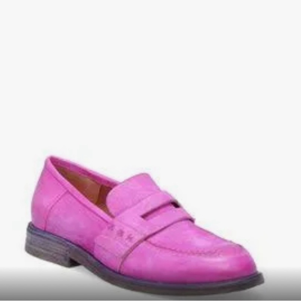 A.S.98 VERN leather suede Penny Loafers Fuschia Slip on sz. 41. NWT